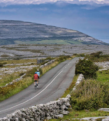 Couple enjoys cycling on romantic weekend at The Rine Hotel in County Clare near Galway